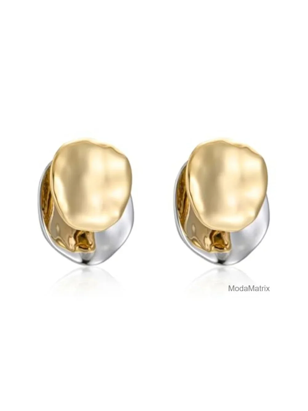 Two Tone Hoop Earrings, Gold Plated Copper, Hypoallergenic, No Lead or Nickel